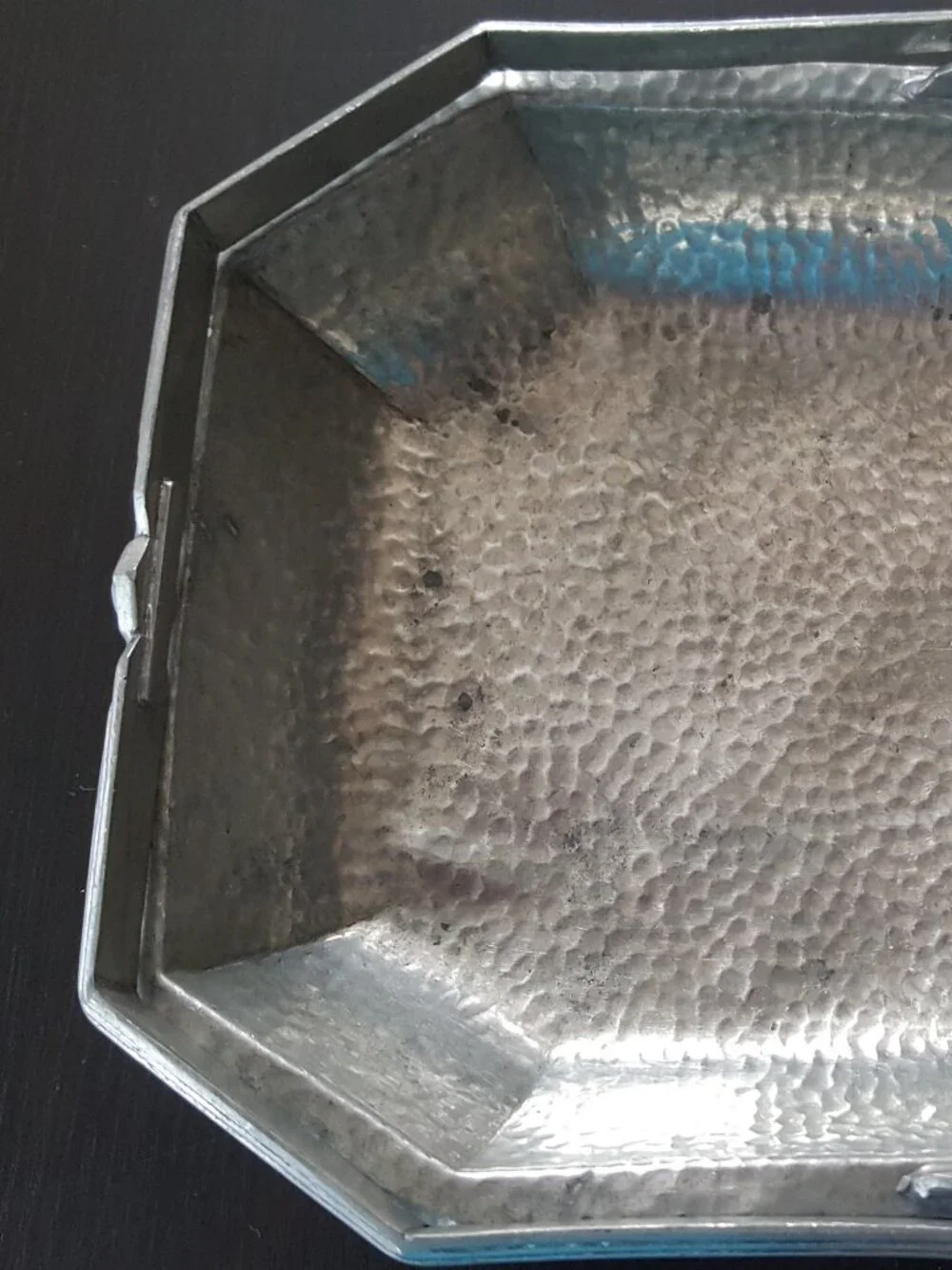 RARE Vintage Art Deco Hammered CIVIC Pewter Handled Basket Pattern No. 3492